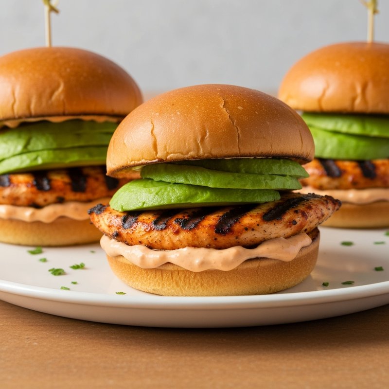 Avocado Chicken Burgers with Chipotle Mayo