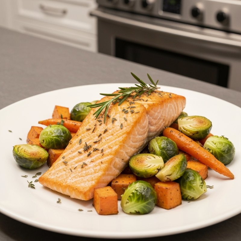 Baked Salmon with Roasted Vegetables