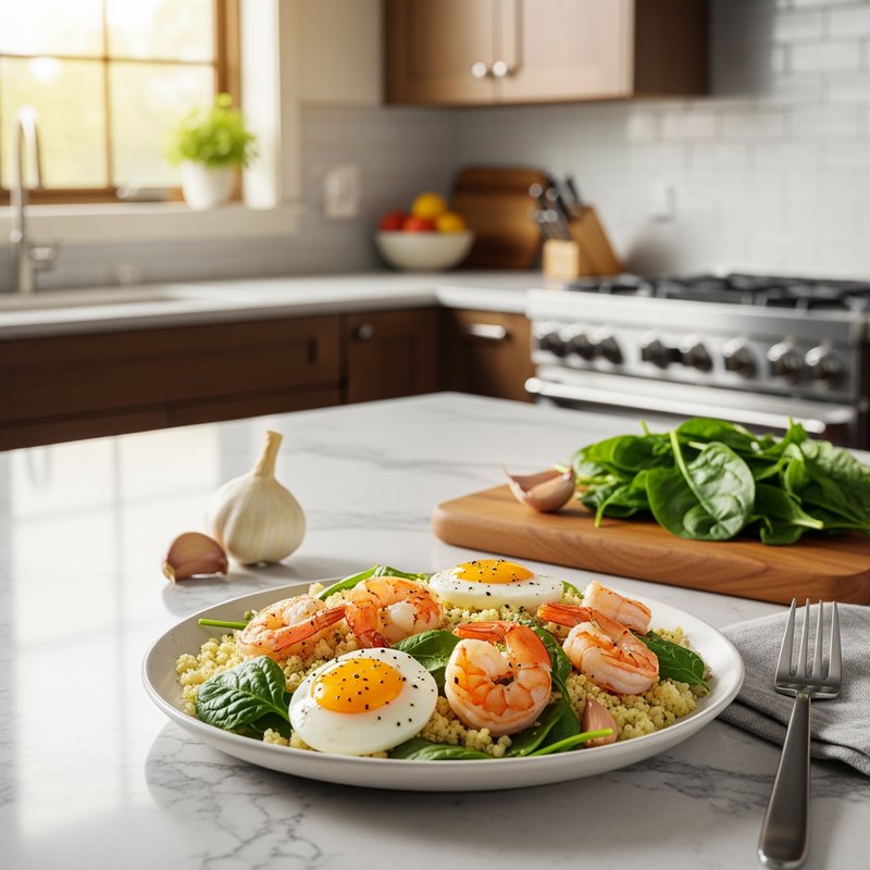 Cauliflower Rice Shrimp Scramble