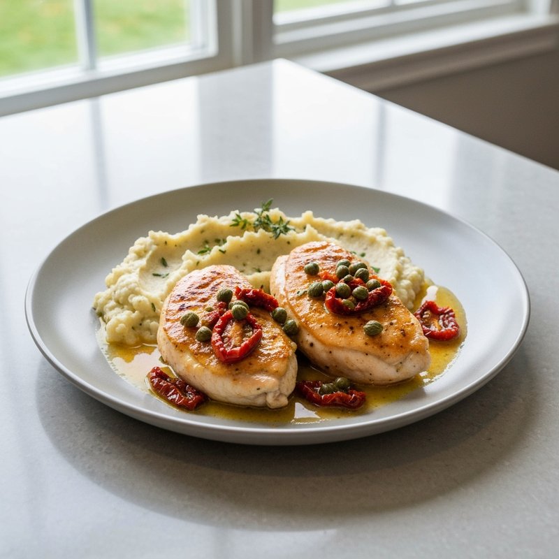 Chicken Piccata with Cauliflower Mash