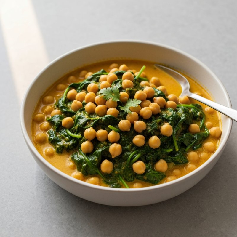 Chickpea & Spinach Curry with Coconut & Turmeric