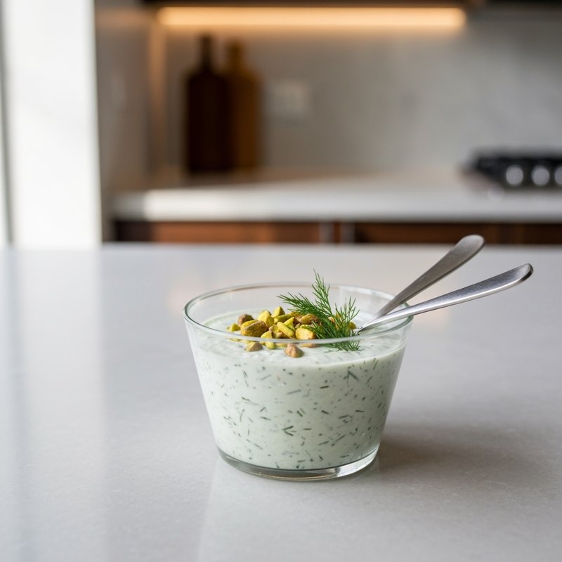 Chilled Cucumber-Yogurt Soup with Dill and Pistachios