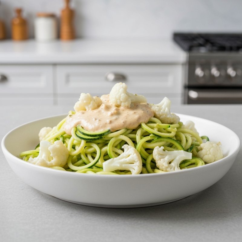 Creamy Cauliflower Alfredo Zoodles