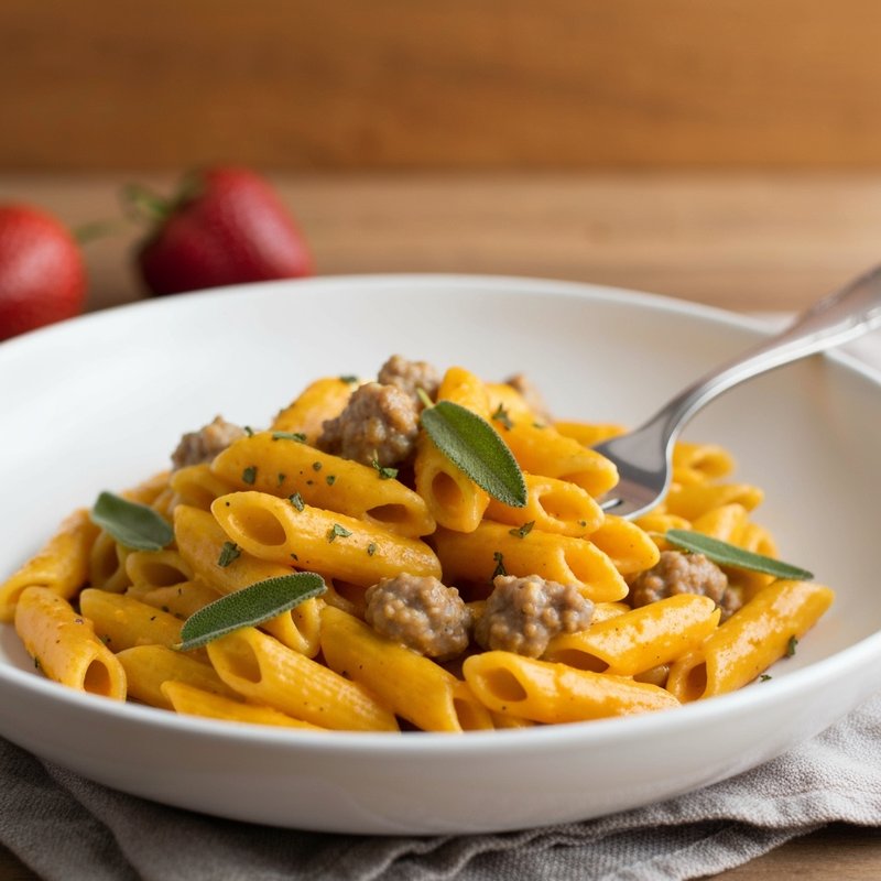 Creamy Pumpkin Sage Pasta with Italian Sausage