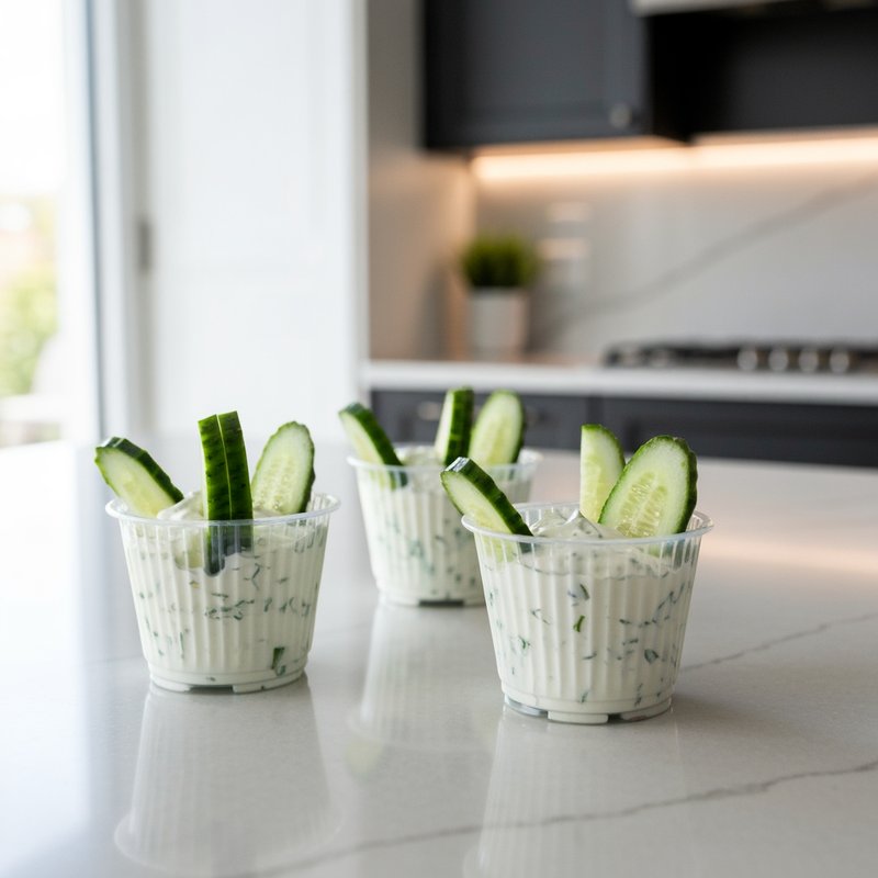 Cucumber Mint Yogurt Dipper Cups
