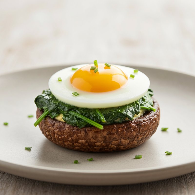 Egg White and Spinach Stuffed Portobello