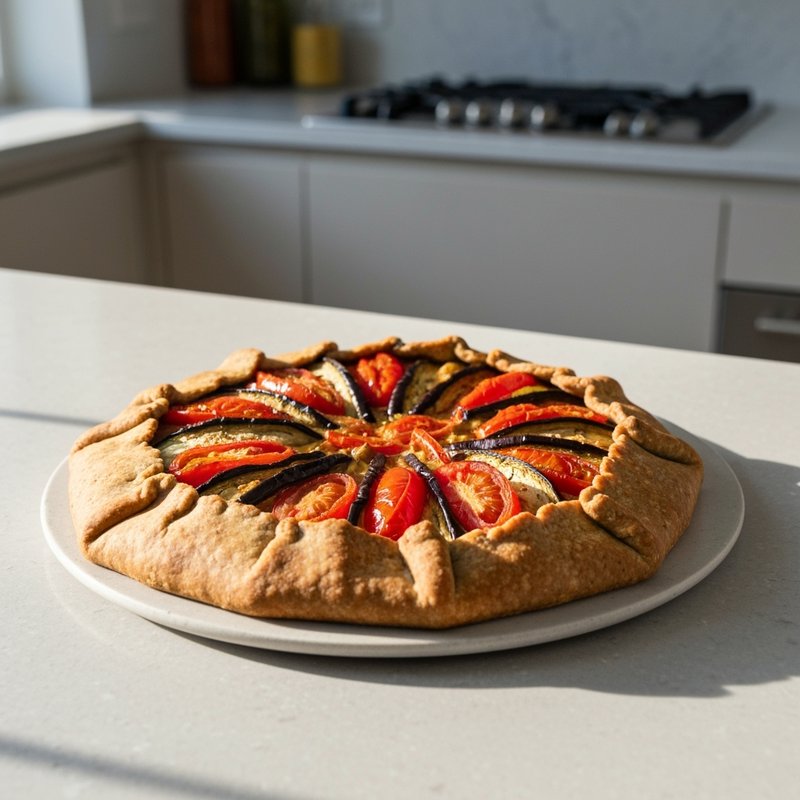 Eggplant & Tomato Galette with Whole-Wheat Crust