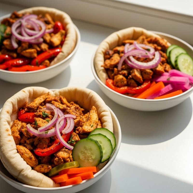 Grilled Chicken Shawarma Bowls with Pickled Veggies