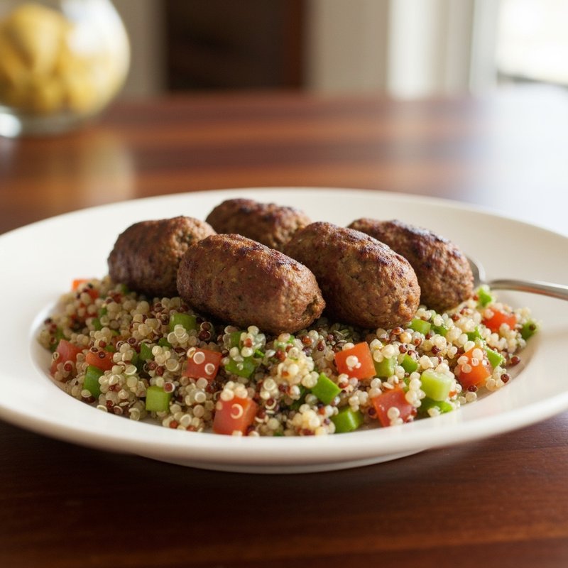 Grilled Lamb Kofta over Quinoa Tabbouleh
