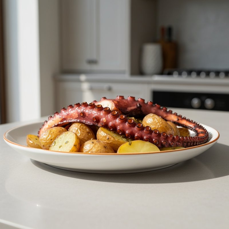 Grilled Octopus with Olive Oil Potatoes & Oregano