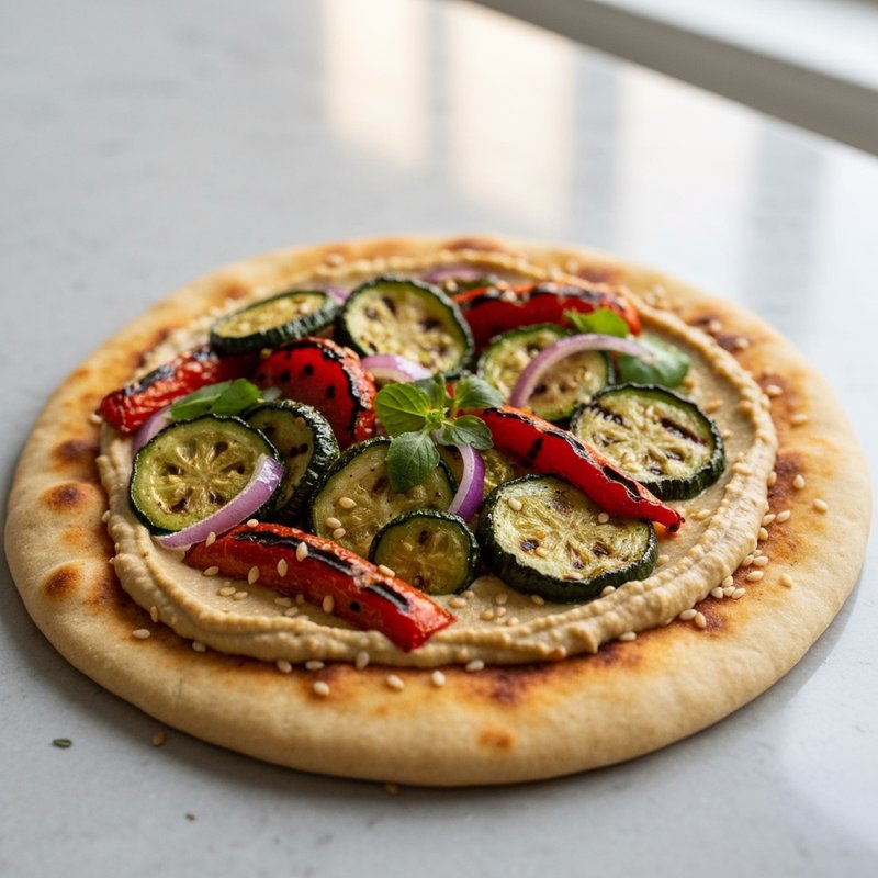 Grilled Veggie & Hummus Flatbread with Za'atar