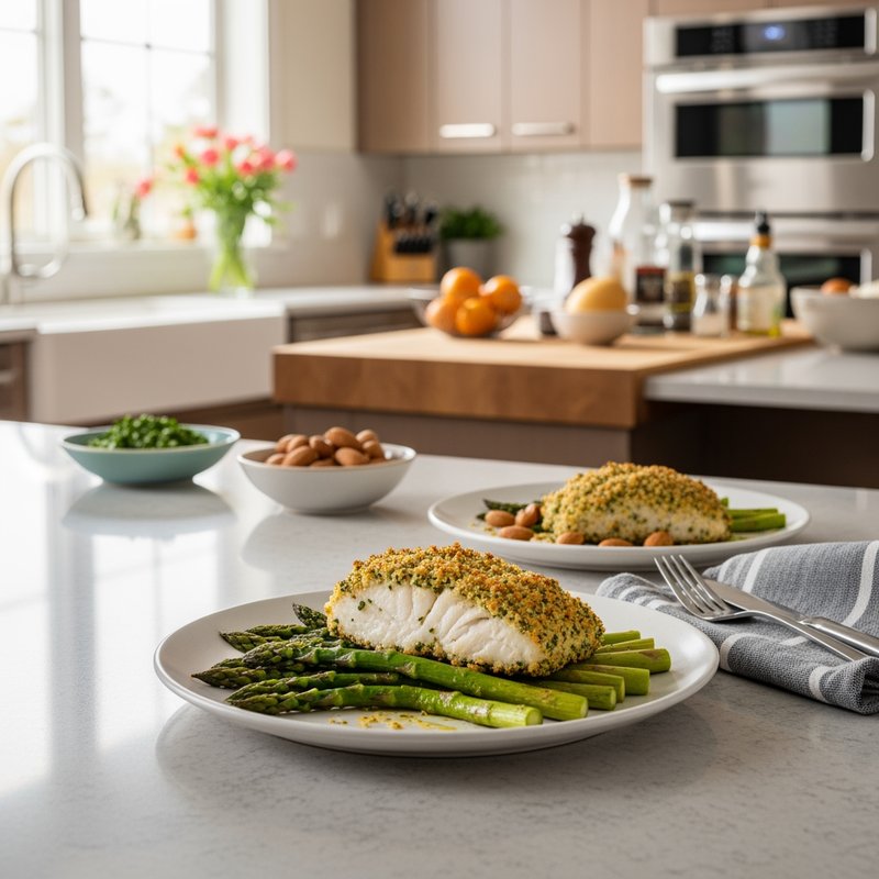 Herb-Crusted Cod with Roasted Asparagus