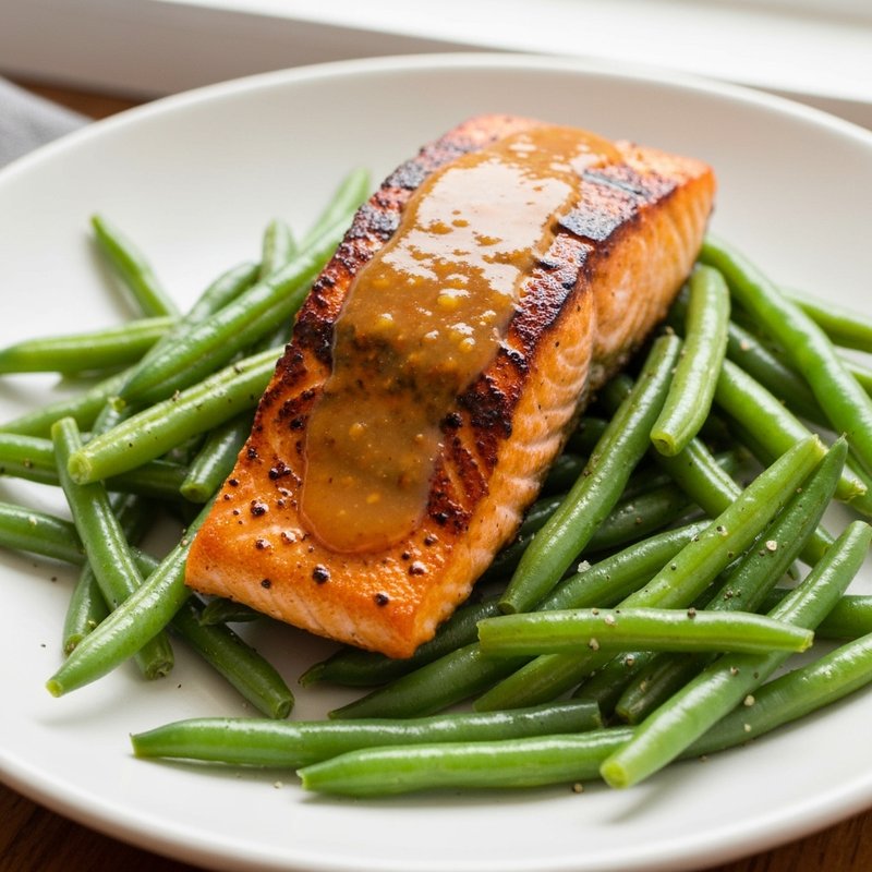 Honey Sriracha Salmon & Green Beans
