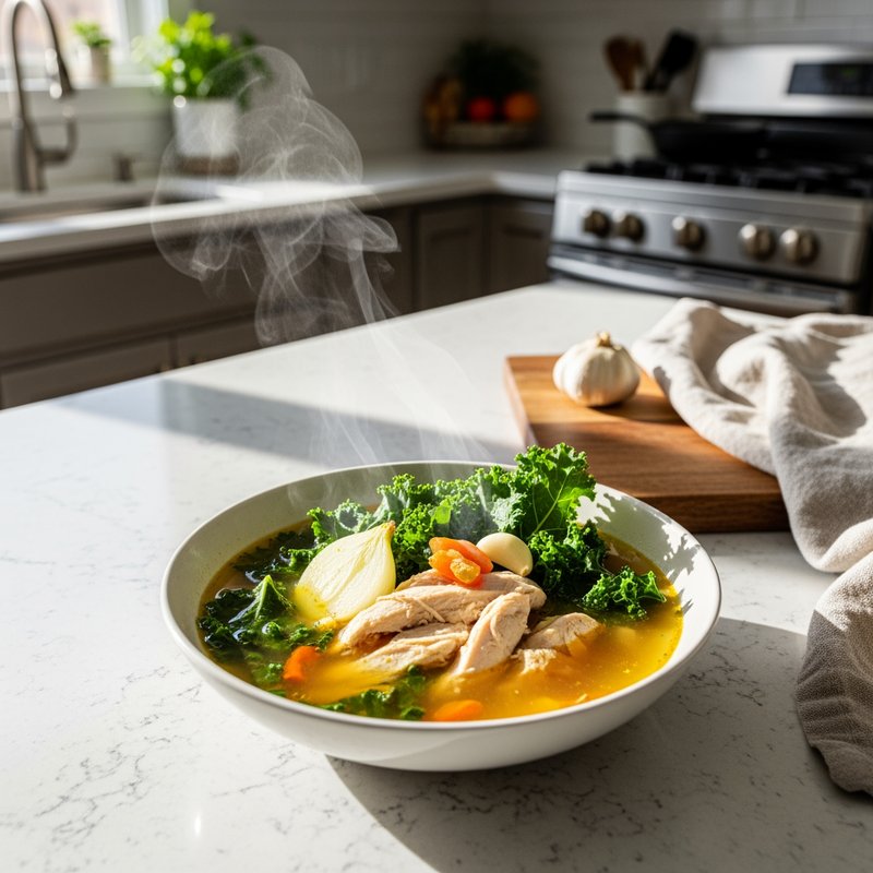 Kale Chicken Soup Shots