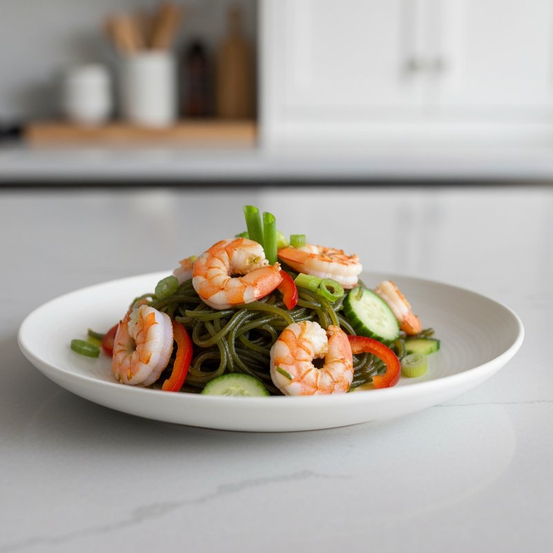 Kelp Noodle Shrimp Salad