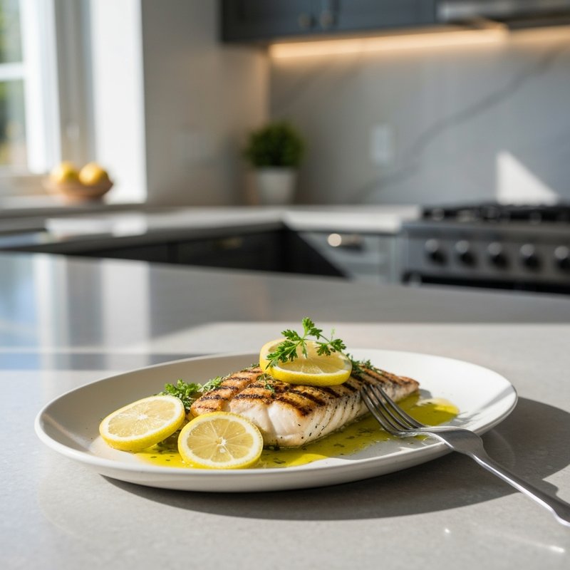 Lemon-Herb Grilled Sea Bass with Olive Tapenade