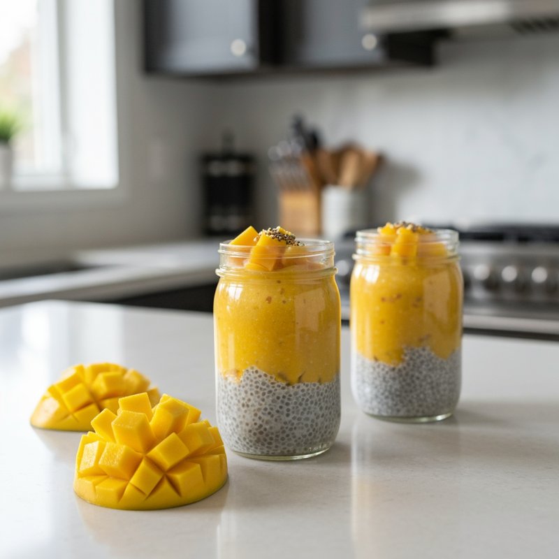 Mango Coconut Chia Pudding Jars