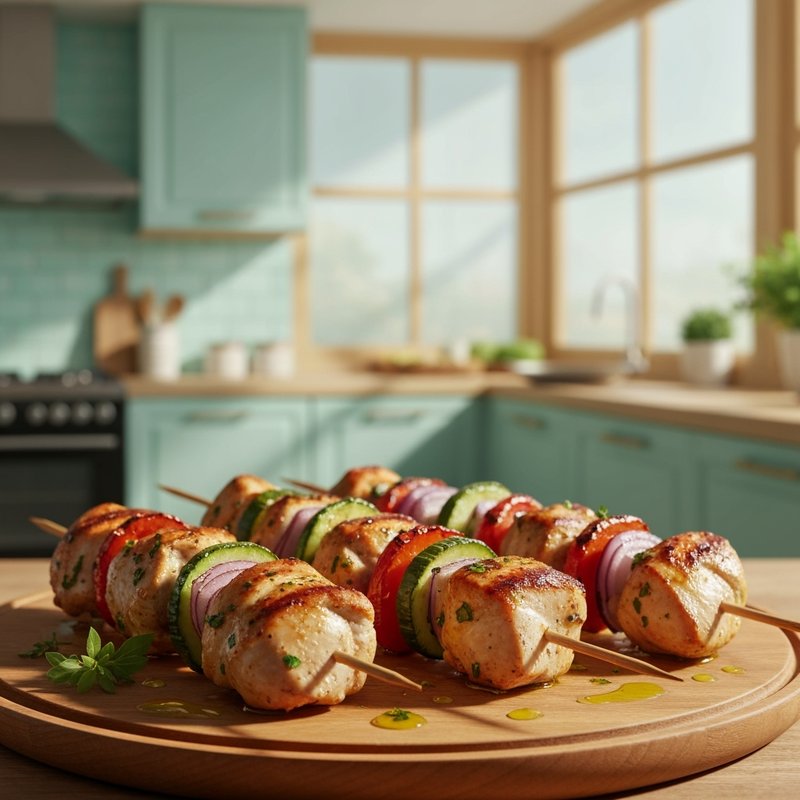 Mediterranean Chicken and Vegetable Kebabs