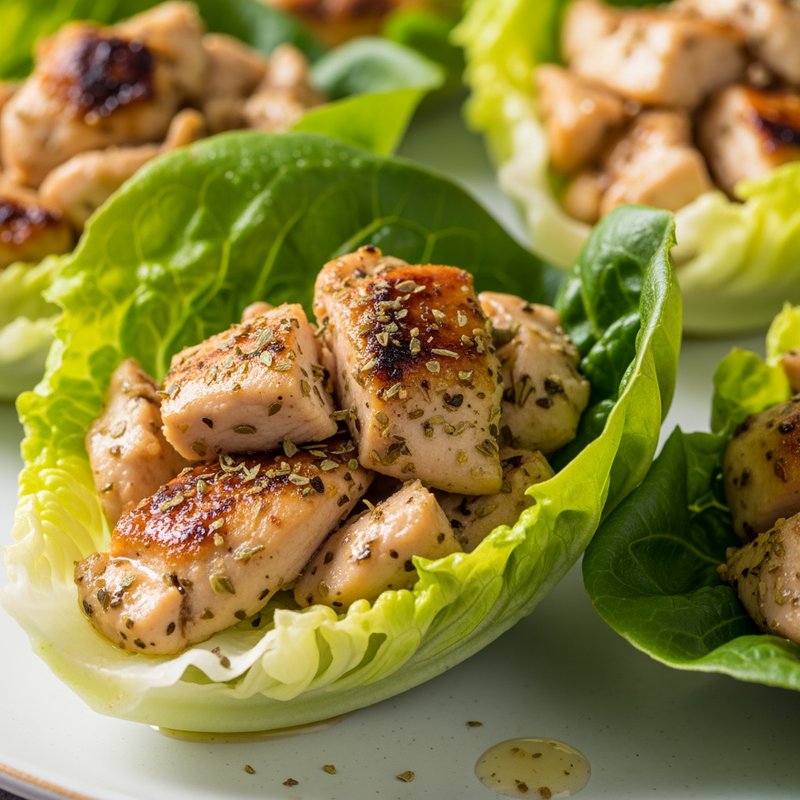 Mediterranean Chicken Lettuce Cups