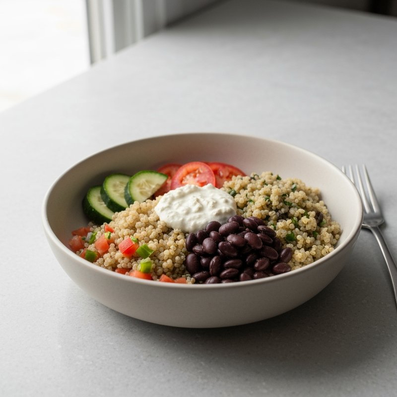 Mediterranean Quinoa and Black Bean Bowl