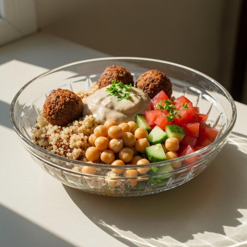 Mediterranean Quinoa Bowl with Falafel & Tahini Dressing