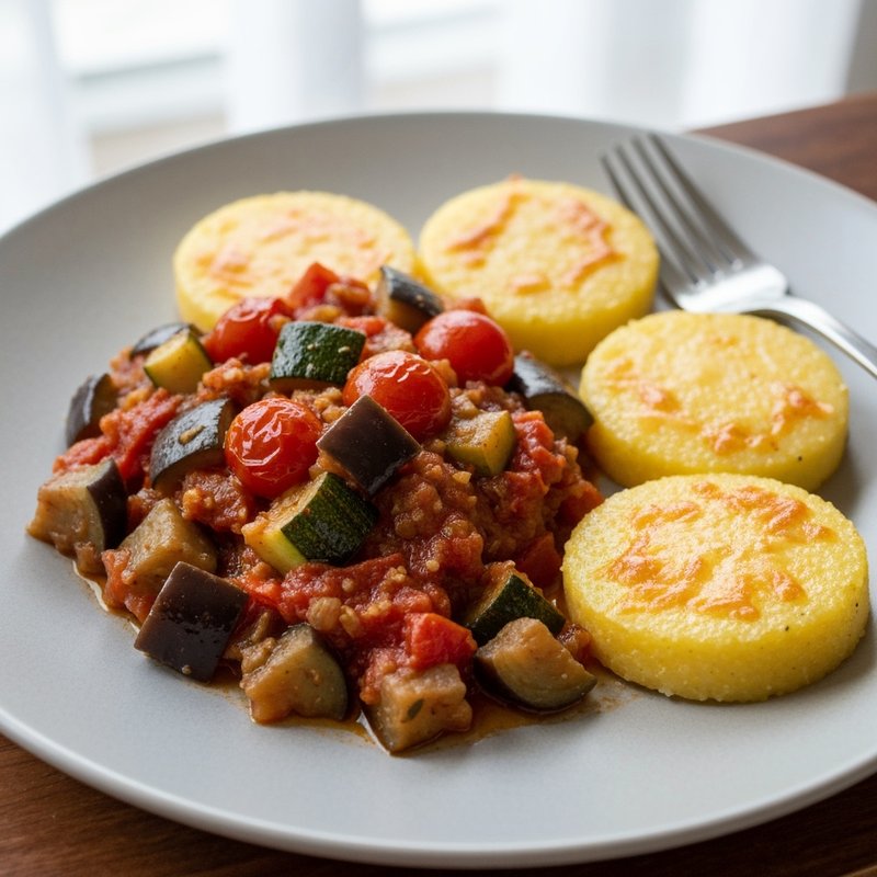 Mediterranean Ratatouille with Polenta Rounds