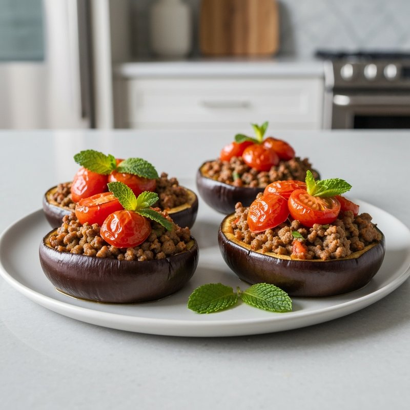 Mediterranean Stuffed Eggplant Boats
