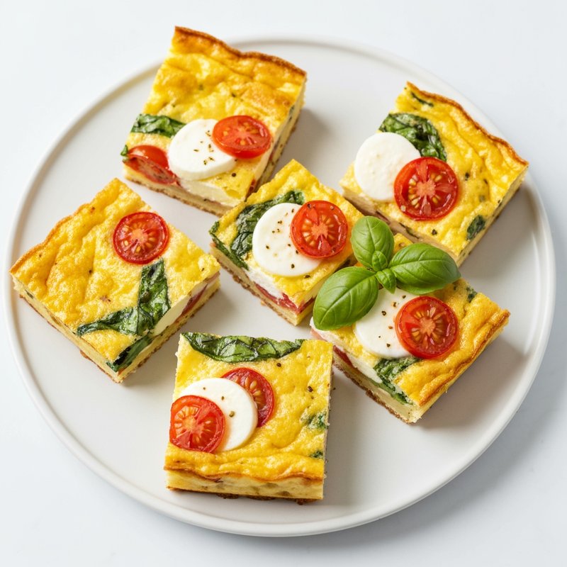 Mini Caprese Frittata Squares