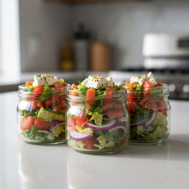 Mini Greek Salad Jars