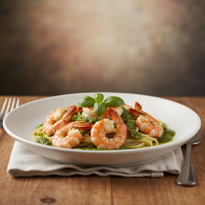 Pesto Zucchini Noodle Shrimp Scampi