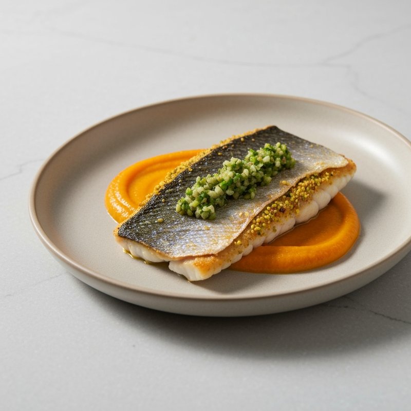Pistachio-Crusted Sea Bass with Orange Gremolata