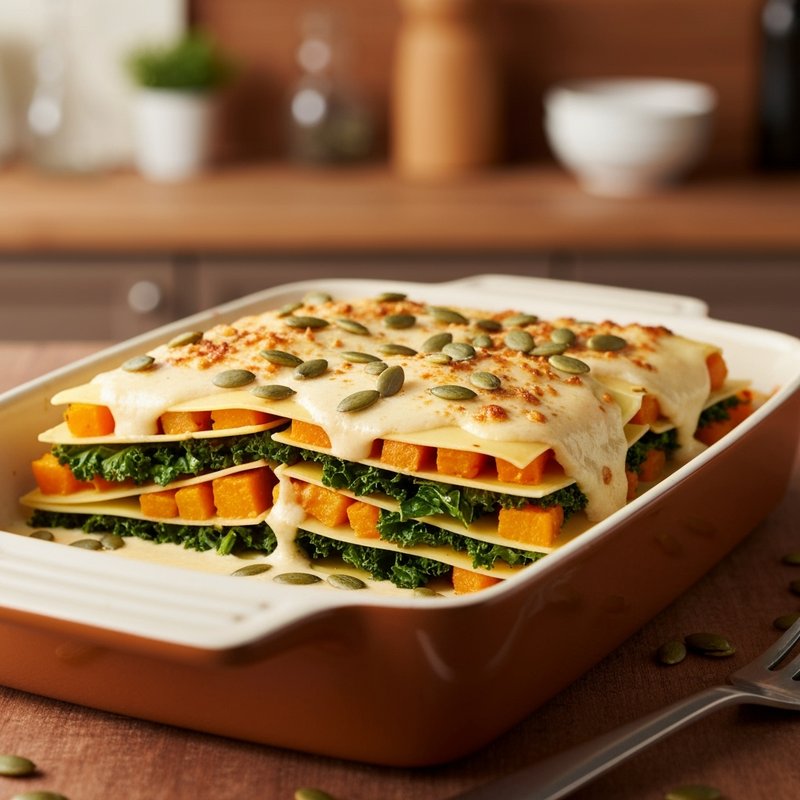 Roasted Butternut & Kale Lasagna with Béchamel