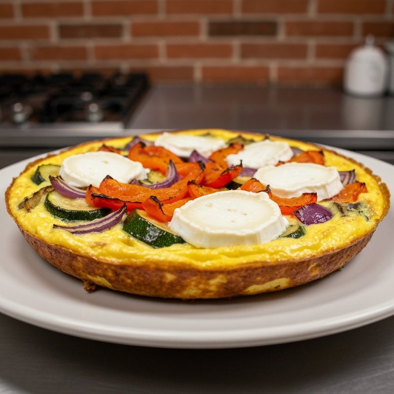 Roasted Vegetable & Goat Cheese Frittata