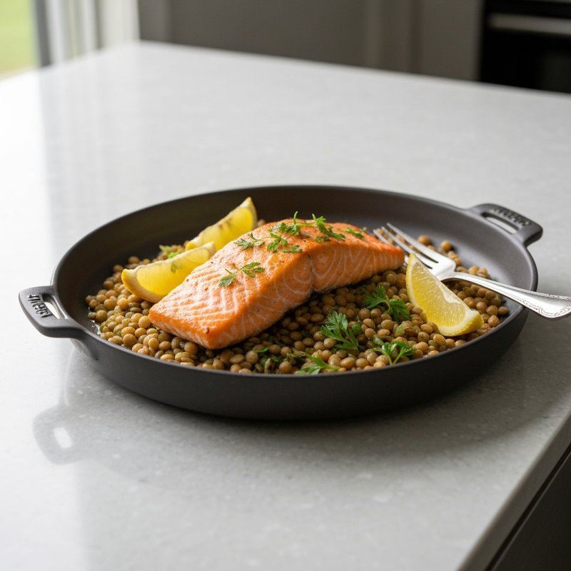 Slow-Roasted Salmon with Citrus & Herbed Lentils