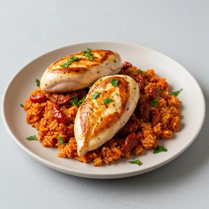 Spinach & Feta Stuffed Chicken with Sun-Dried Tomato Rice