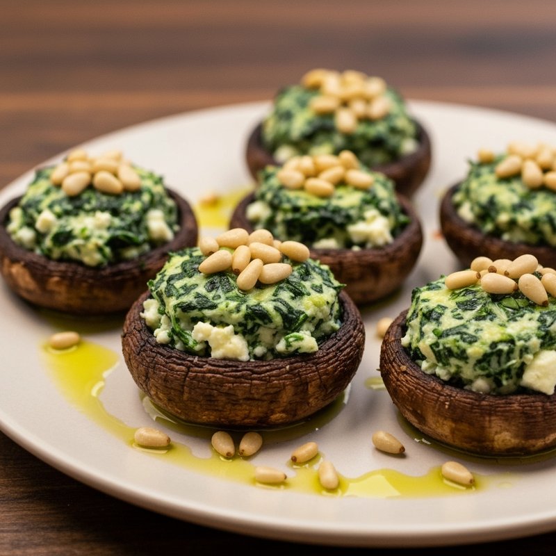 Spinach and Feta Stuffed Portobello Mushrooms