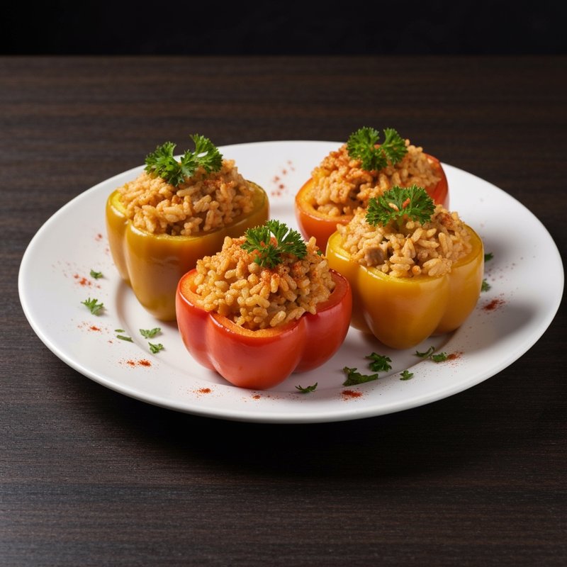 Stuffed Bell Peppers with Turkey & Rice
