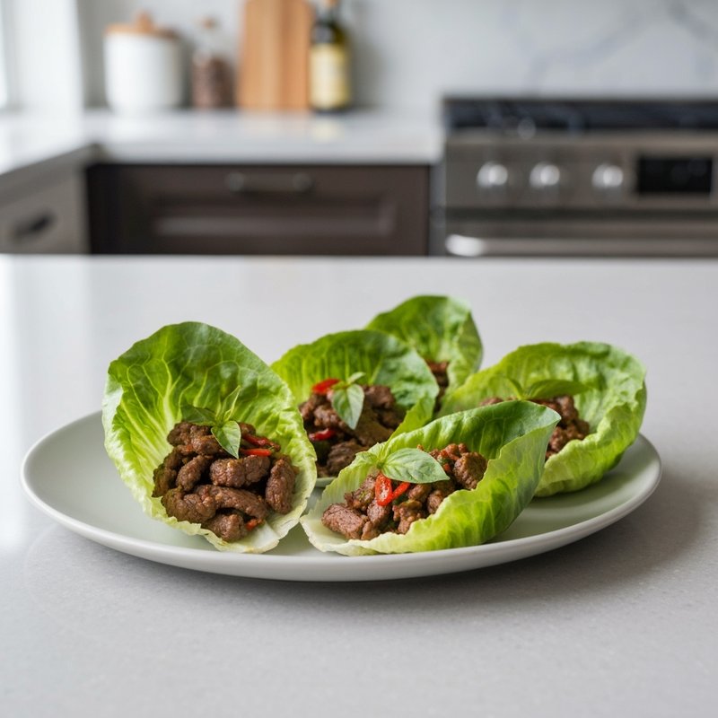 Thai Basil Beef Lettuce Wraps