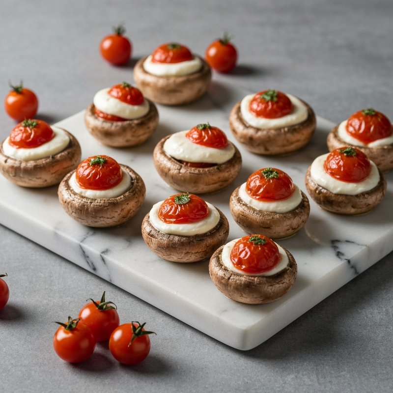 Tomato and Mozzarella Stuffed Mushrooms
