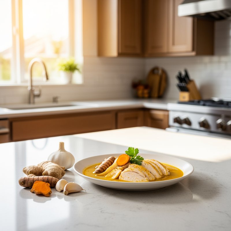 Turmeric Chicken Bone Broth Soup