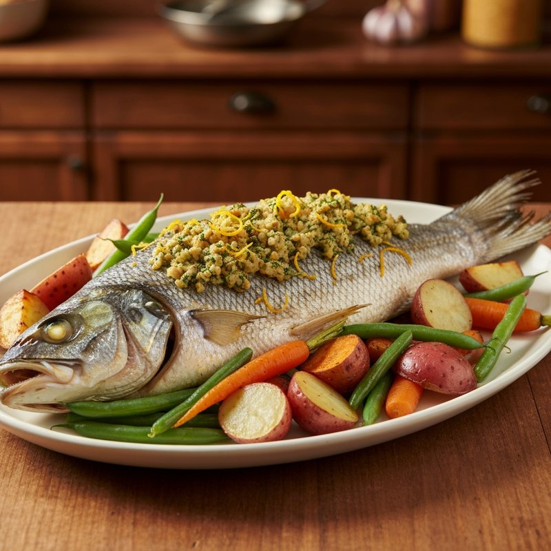 Whole Roasted Branzino with Herb-Citrus Stuffing