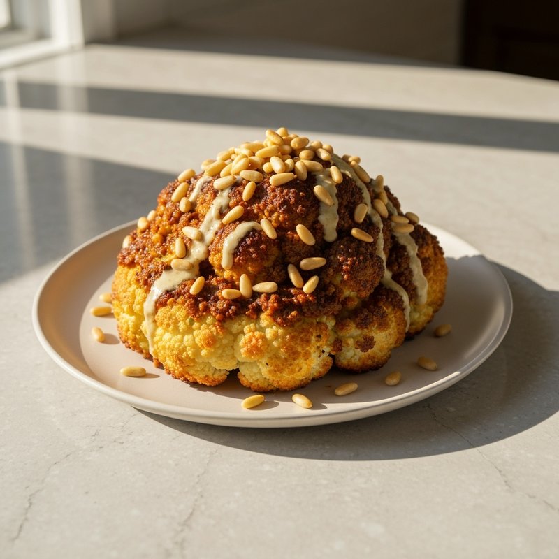 Za'atar Roasted Cauliflower Steaks with Tahini Drizzle